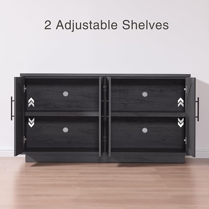 Fatmok Buffet Cabinet with Storage, Wood Media TV Console Table Credenza - Image 5