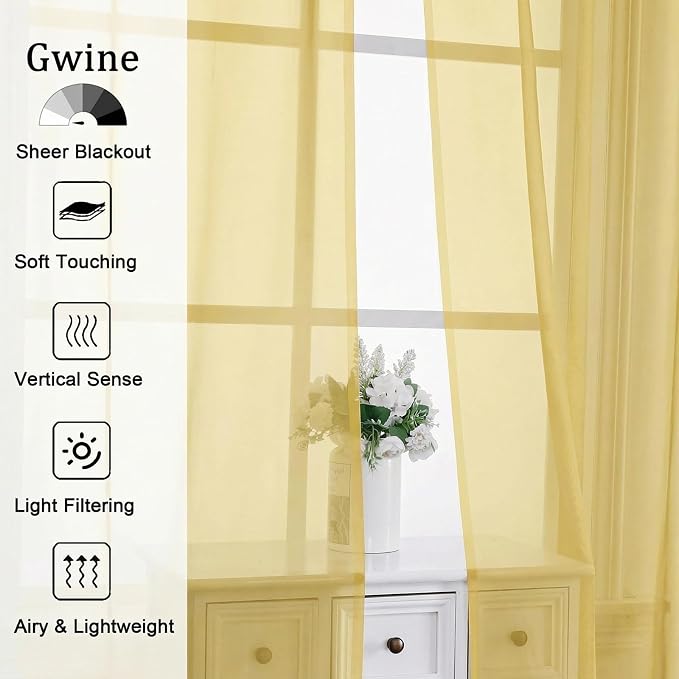 Gwine Extra Long Sheer Curtains 120 Inches Long - Image 4
