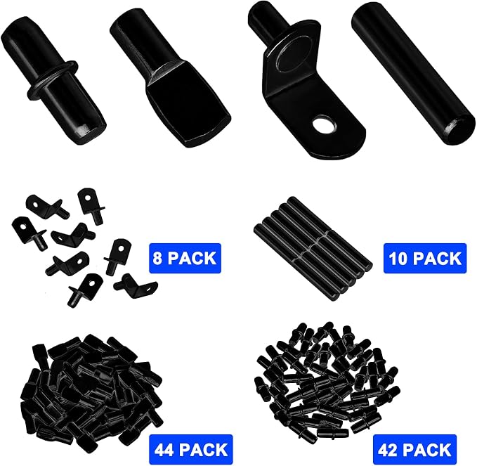 104Pcs Shelf Pins Pegs Kit, 4 Styles Shelf Support Pegs, Bookshelf Pegs - Image 4
