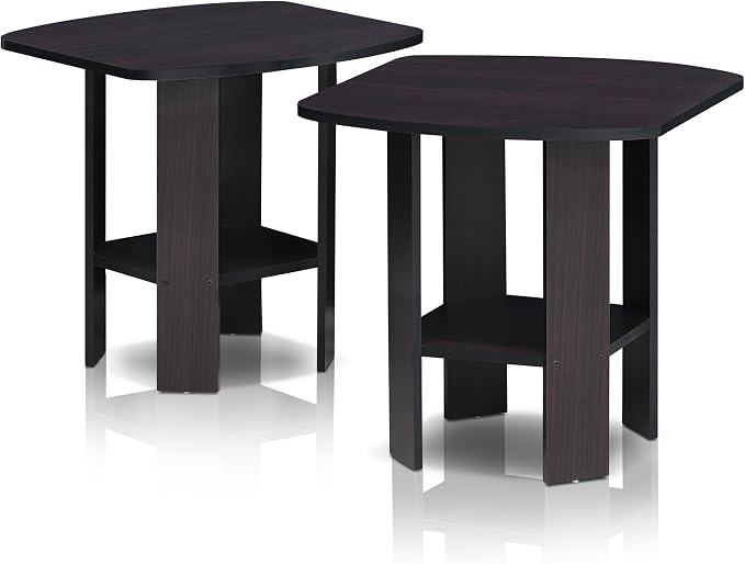 Furinno Simple Design Side Table Set of 2, 2-Tier Modern End Table - Image 4