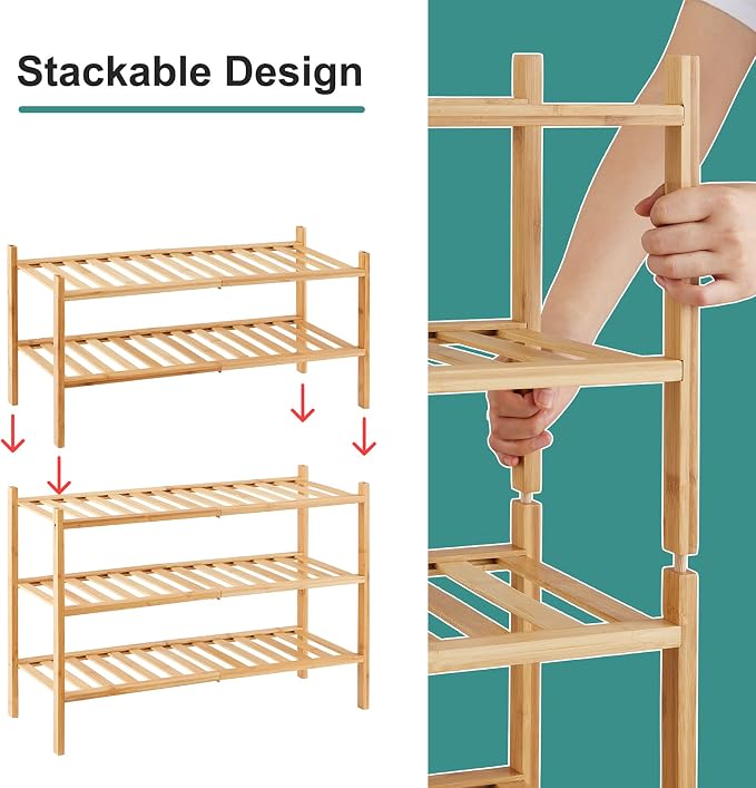 viewcare 5-Tier Bamboo Shoe Rack - Image 5