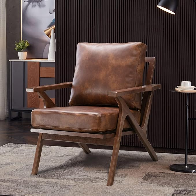 Bonzy Home Faux Leather Accent Chair - Image 5