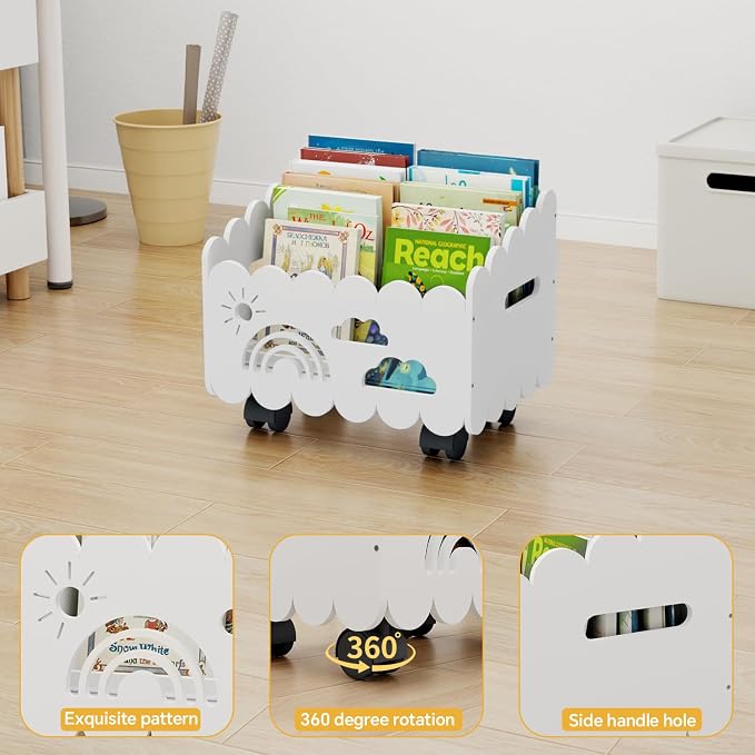 Wood Kids Bookshelf, Montessori Bookshelf, - Image 6