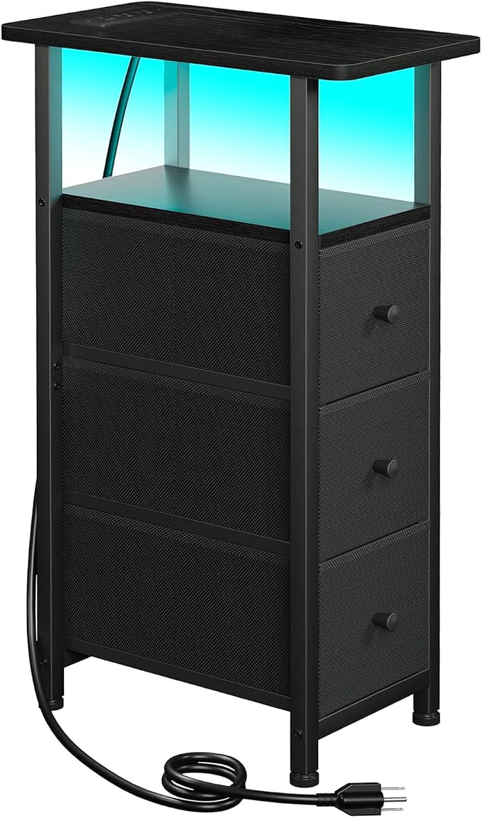LOAKEKEL Narrow End Table Living Room by LOAKEKEL