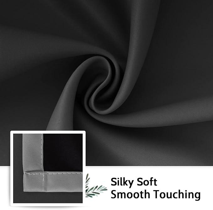 SimpleHome Black Ombre 100% Blackout Curtains - Image 7