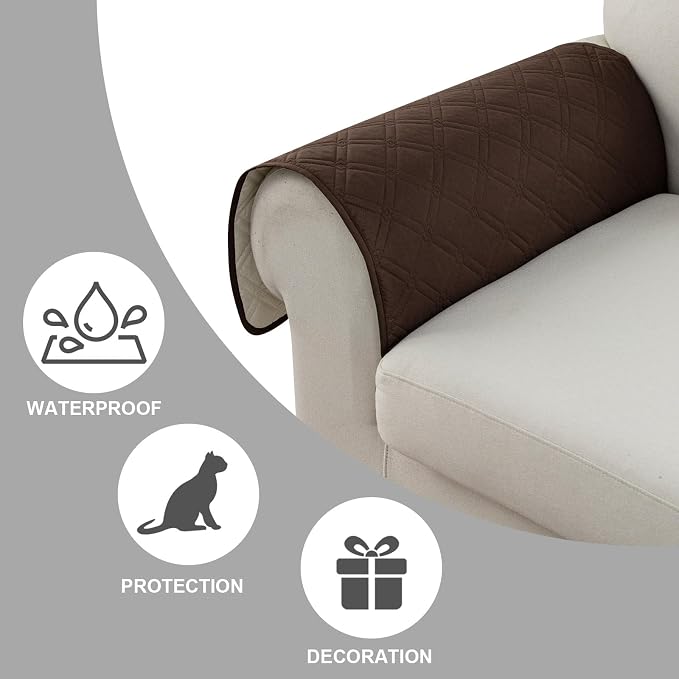 Genina Sofa Armrest Cover, Anti-Slip Armchair Slipcovers - Image 6