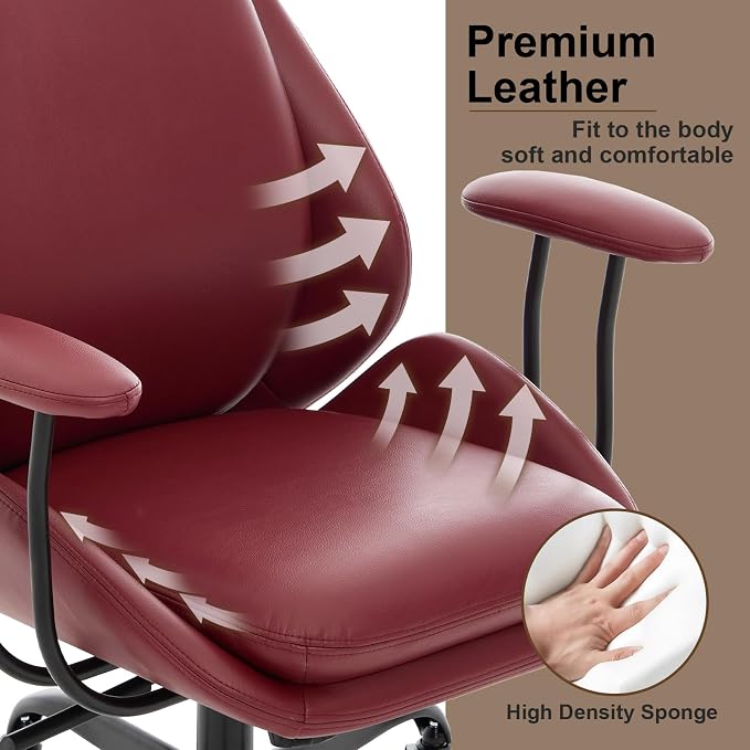 E-Motie Office Chair, Leather Desk Chair - Image 9