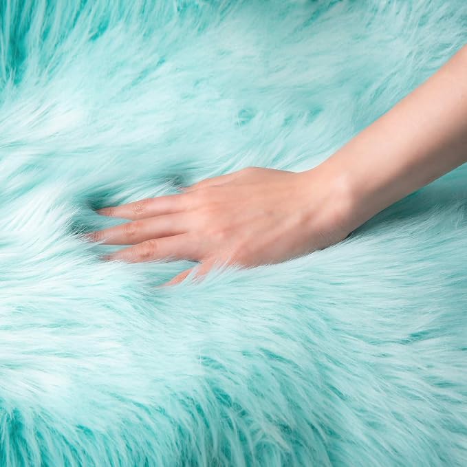 Ashler faux fur rug, Fluffy Shaggy Area Rug Ultra Soft 2 x 3 Feet Sheepskin Fur - Image 4