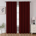 CUCRAF Burgundy Red Blackout Curtains 96 inch Length 2 Panels Set, Rod Pocket by CUCRAF