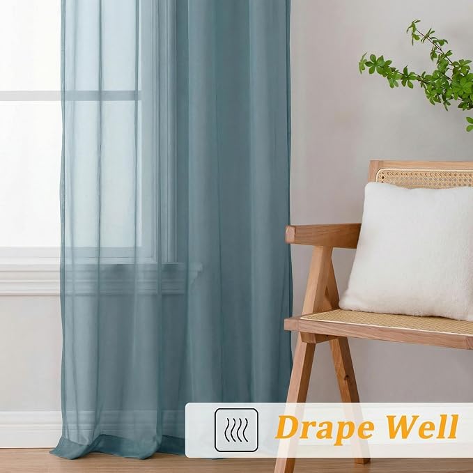 Gwine Short Kitchen Sheer Curtains 36 Inch Length - Image 6