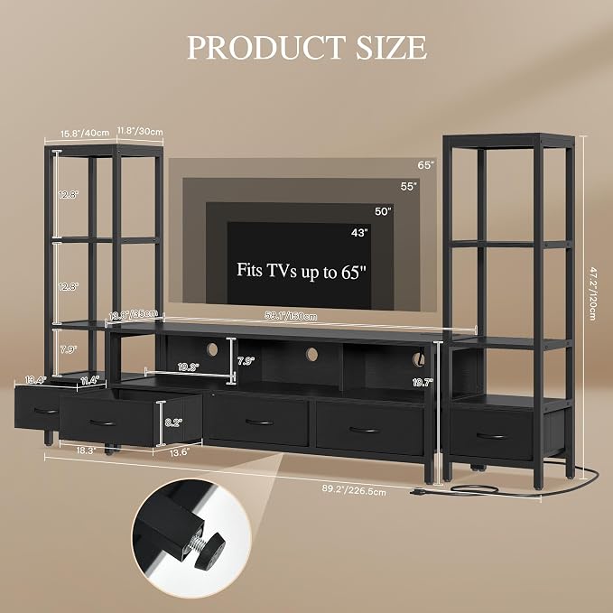 YITAHOME Modern TV Stands for 65 inch TVs, Entertainment Center - Image 2
