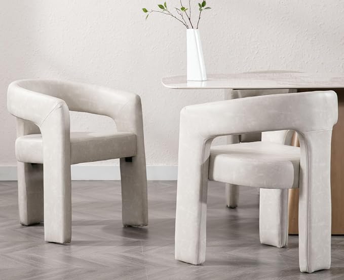 VESCASA Faux Leather Barrel Dining Chair - Image 4