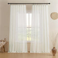 Joydeco Sheer Curtains 108 Inches Long, Cream Curtains by JOYDECO