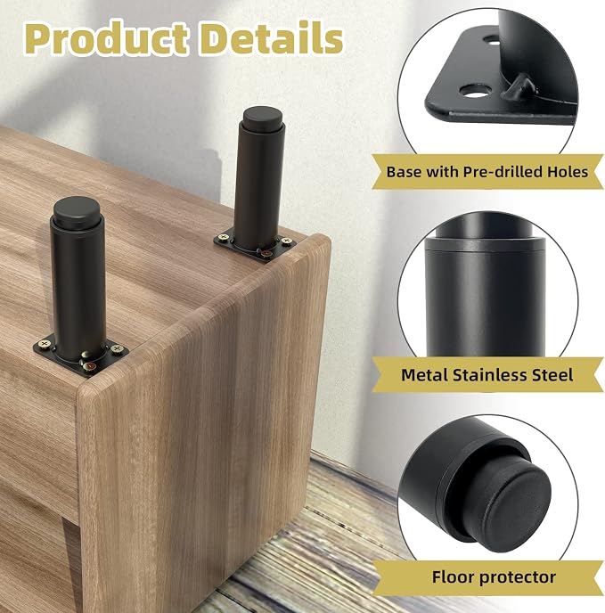 5"-9" Metal Adjustable Furniture Legs, Adjustable Height Replacement Legs - Image 4