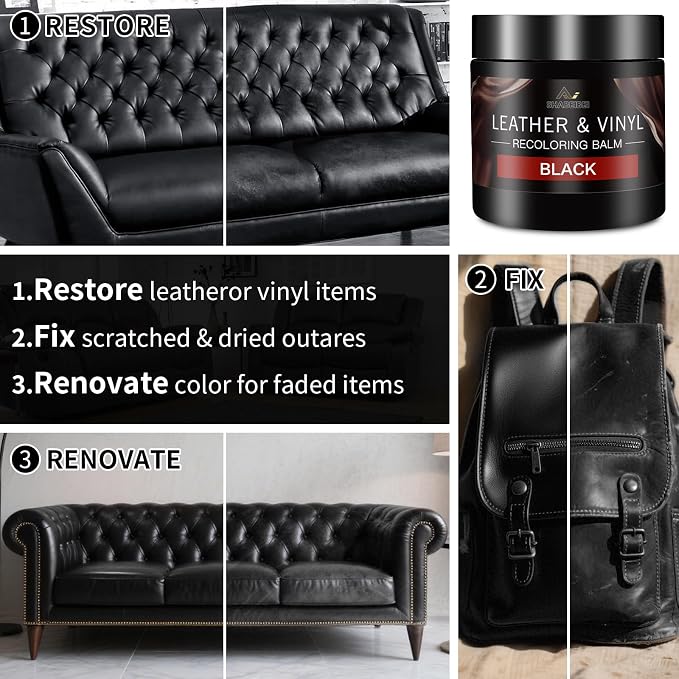 Leather Recoloring Balm with 100ml Mink Oil, Car Seats, Dye & Restorer - Image 4
