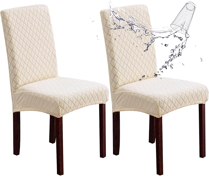 Genina Waterproof Chair Covers for Dining Room 2 Pack, Dining Chair Covers by Genina