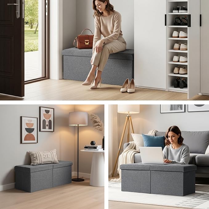 35-INCH Storage Ottoman Bench, Footrest - Image 7