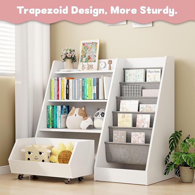 COZPAW Kids Bookshelf and Toy Storage, 4 Tier Toddler Bookshelf - Image 4