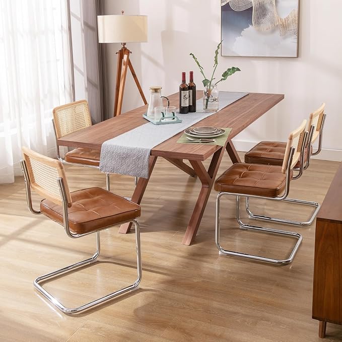 Zesthouse Natural Rattan Dining Chairs Set of 4, Modern Dining Room Chairs - Image 7