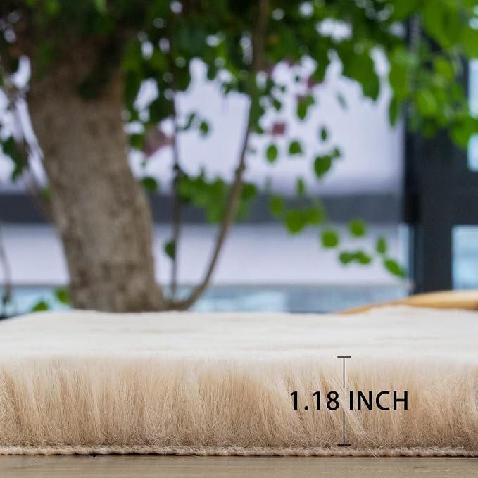 ORINOVA Round Rugs 8ft Shag Washable Fluffy Area Rugs - Image 7