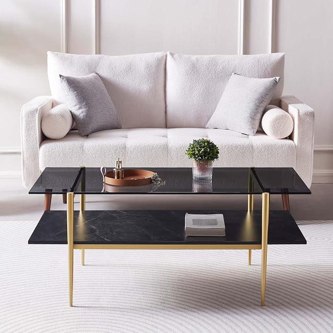 LumFurn Rectangle Coffee Table for Living Room, Mid-Century Modern Design - Image 4