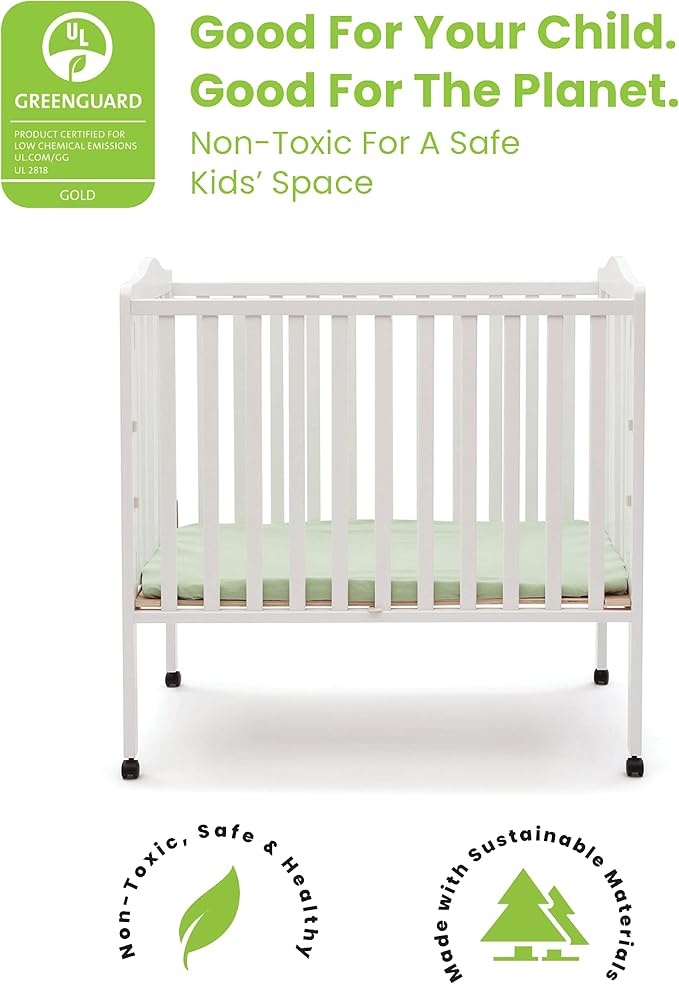 Delta Children Folding Portable Mini Baby Crib - Image 3