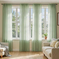 MIULEE Sage Green Sheer Curtains 63 Inches Long, 4 Panels Set, Light Filtering by MIULEE