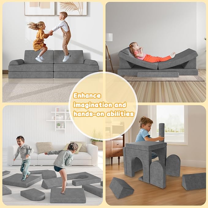 Modular Kids Play Couch 10PCS – Convertible Kids Sofa & Toddler Play Couch - Image 5