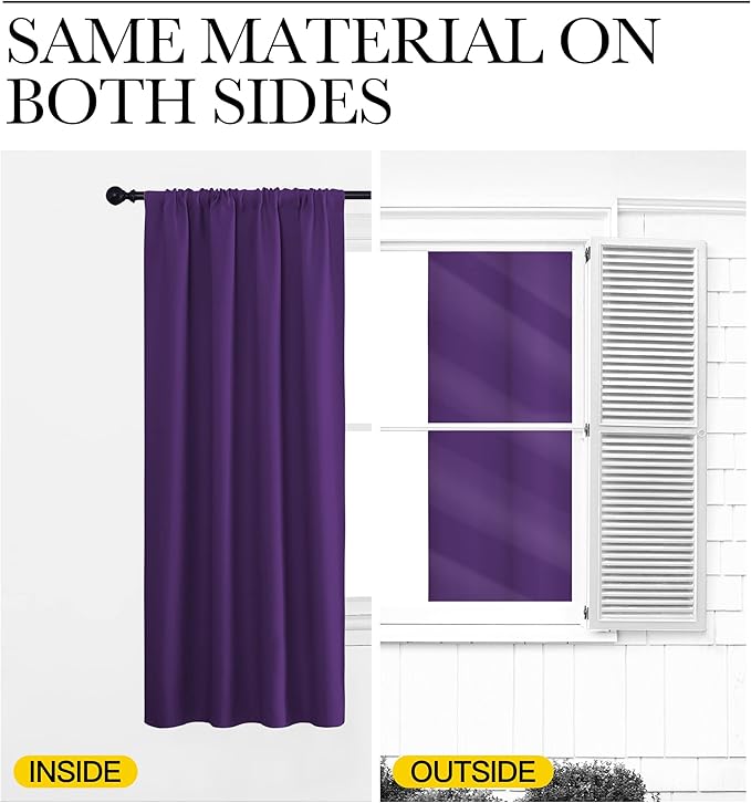 NICETOWN Blackout Curtains for RV Windows, Royal Purple, 2 Panels, Room - Image 5