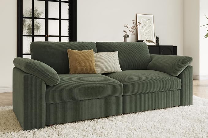 EASE MOOSE Comfty 2 Seat Couch, FSC Certified Modern Deep Seat Sectional Modular by EASEMOOSE