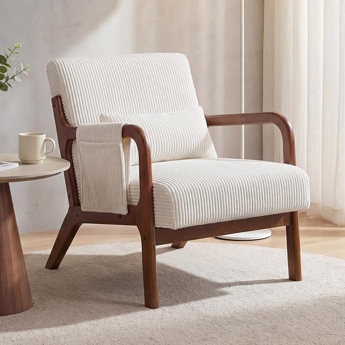 DUMOS Mid Century Modern Accent Chair, Upholstered Armchair by DumosLifestyle