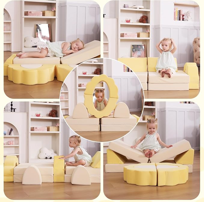 LOAOL Kids Couch 10PCS, Modular Kids Play Couch, Imaginative Convertible Play - Image 6