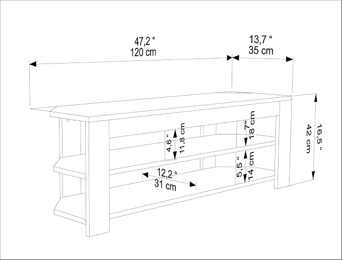 Decorotika Rita Corner TV Stand, Modern Entertainment Center - Image 5