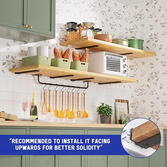 Goovilla Shelf Bracket, Heavy Duty Floating Shelf Brackets 12 inch Long - Image 2