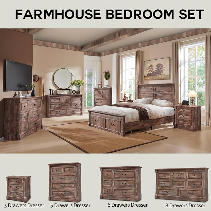Aitjunz Farmhouse Queen Size Bed Frame - Image 6