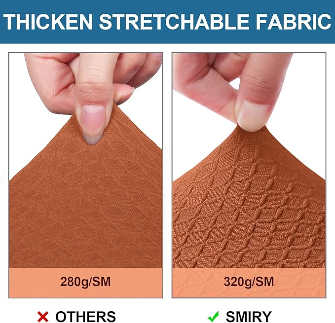 Smiry Waterproof Seat Covers for Dining Room Chairs Set of 2, Stretch Jacquard - Image 4
