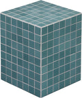 JONATHAN Y Callista 18-Inch Teal Blue Modern Ceramic Tiled Cube Side Table by JONATHANY