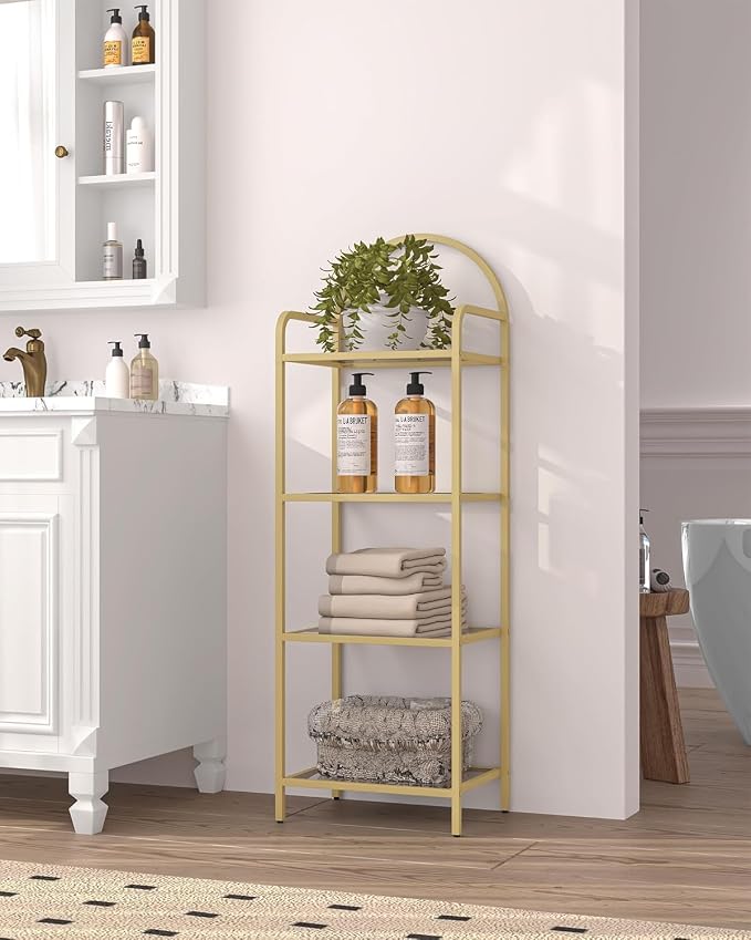 Hzuaneri Bookcase Bookshelf, Tempered Glass Bookshelves, Slim Shelving Unit - Image 7