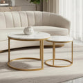 Homy Casa 23.6inch Round Coffee Table Set of 2, Modern Nesting Coffee Tables by HomyCasa