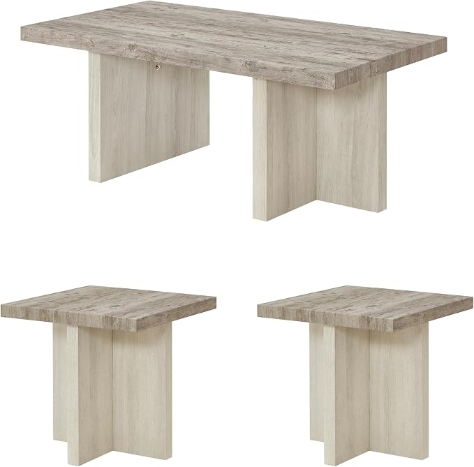 Roundhill Furniture Mchome 3-Piece Coffee Table Set, Coffee Table and Two End - Image 13
