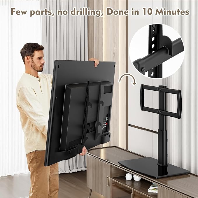 Universal Swivel/Table Top TV Stand 27 to 60 inch TVs 80 Degree Swivel - Image 5