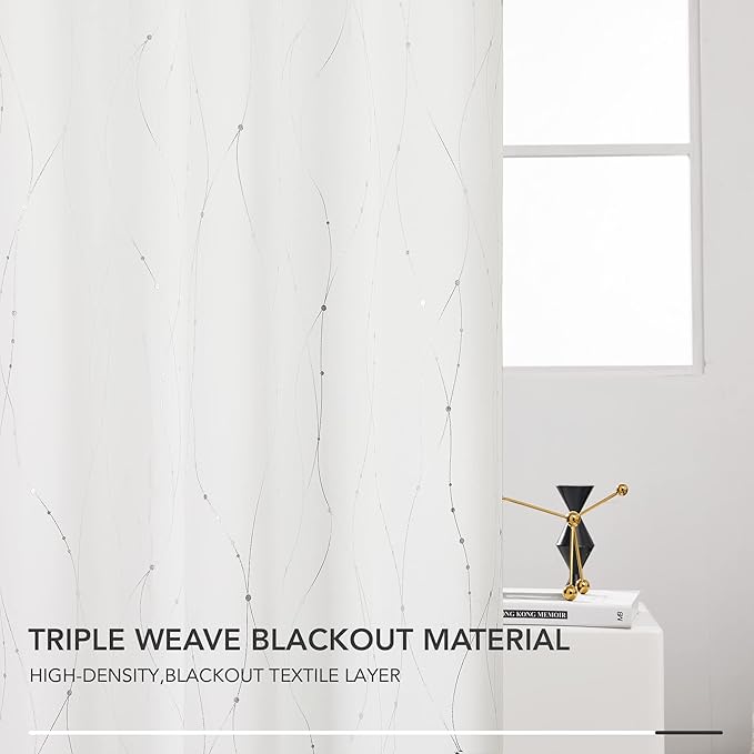 Deconovo White Curtains 84 Inches Long, Room Darkening Curtain, Thermal - Image 9