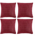 Fancy Homi 4 Packs Burgundy Decorative Throw Pillow Covers 26x26 Inch by Fancy+Homi