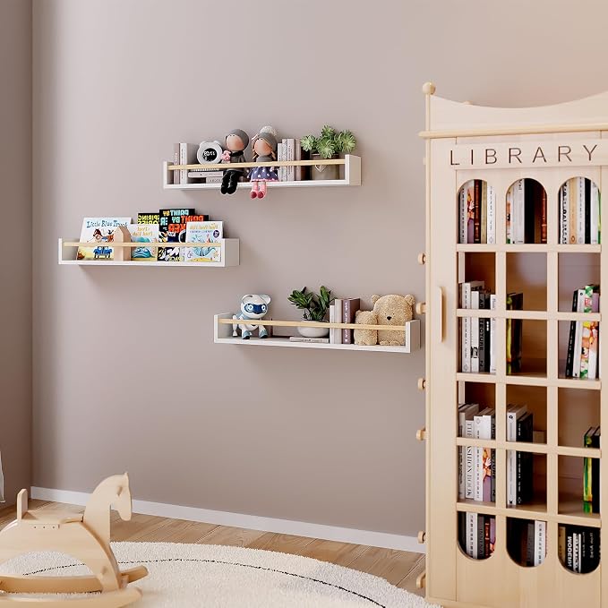 Fixwal Nursery Book Shelves, 23.6 Inch Floating Bookshelves - Image 2