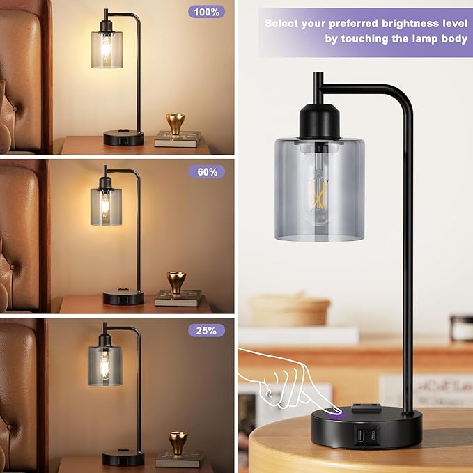 Innqoo Industrial Touch Bedroom Lamps - Image 4