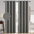 MIULEE Linen Texture Curtains for Bedroom Solid 100% Blackout Thermal Insulated by MIULEE