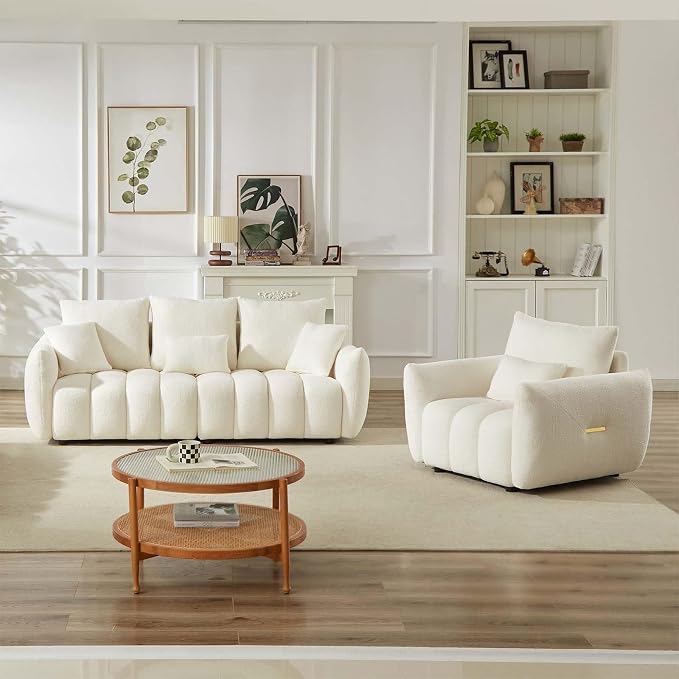 Antetek 35" Modern Accent Single Sofa Chair, Comfy Deep Seat Teddy Living Room - Image 8