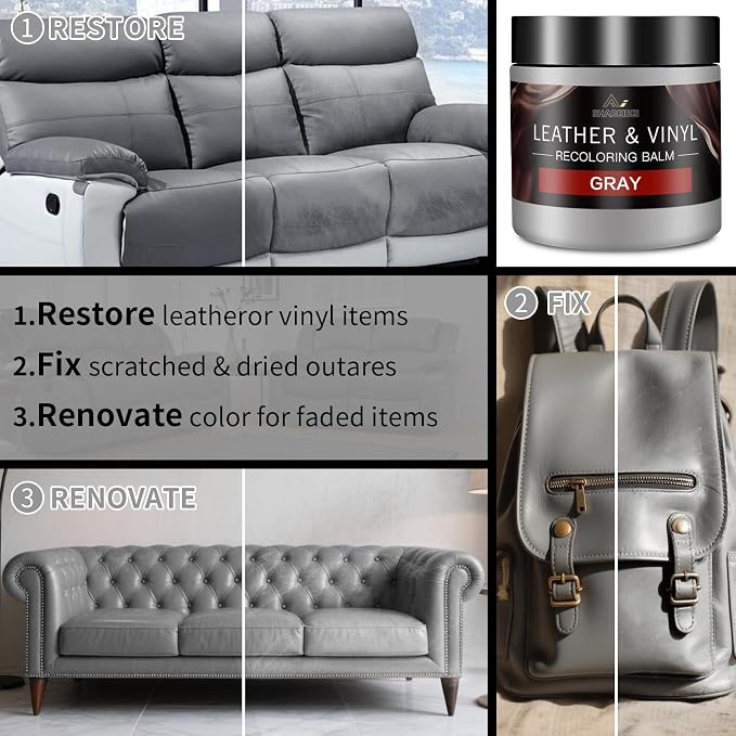 Leather Recoloring Balm with 100ml Mink Oil, Car Seats, Dye & Restorer - Image 4