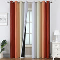 Estelar Textiler Burnt Orange and Greyish White Ombre Blackout Curtains 84 Inch by ESTELARTEXTILER