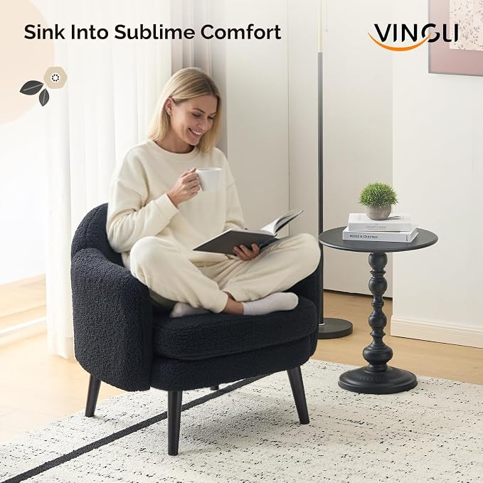 VINGLI 30.3" Wide Modern Barrel Accent Armchairs Set of 2 - Image 8